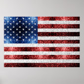 USA Flaggen Rot-Blau-Glitzern Glitzern Poster (Vorne)