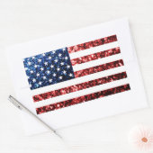 USA Flaggen Rot-Blau-Glitzern Glitzern Rechteckiger Aufkleber (Umschlag)