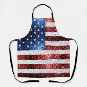 USA Flaggen Rot-Blau-Glitzern Glitzern Schürze (Vorderseite)
