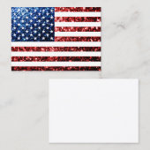 USA Flaggen Rot-Blau-Glitzern Glitzern Visitenkarte (Vorne/Hinten)