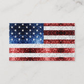 USA Flaggen Rot-Blau-Glitzern Glitzern Visitenkarte (Vorderseite)