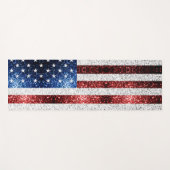 USA Flaggen Rot-Blau-Glitzern Glitzern Yogamatte (Vorderseite (Horizontal))