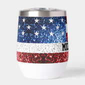 USA Flaggen Rot-Blau-Glitzern Individuelle Name (Vorderseite)