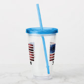 USA Flaggen Rot-Blau-Glitzern Individuelle Name Acryltrinkbecher (Links)