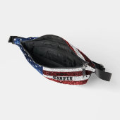 USA Flaggen Rot-Blau-Glitzern Individuelle Name Bauchtasche (Offen)