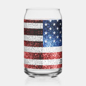 USA Flaggen Rot-Blau-Glitzern Individuelle Name Dosenglas (Rechts)
