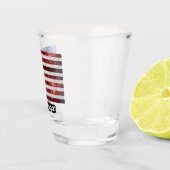 USA Flaggen Rot-Blau-Glitzern Individuelle Name Schnapsglas (Rechts)