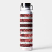 USA Flaggen Rot-Blau-Glitzern Individuelle Name Trinkflasche (Rückseite)