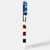 USA Flaggen Rot-Blau-Imitate Glitzern Case-Mate iPhone Hülle (Rückseite / Rechts)