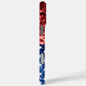 USA Flaggen Rot-Blau-Imitate Glitzern Case-Mate iPhone Hülle (Rückseite / Rechts)