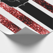 USA Flaggen Rot blaue Glitzern Glitzer Sweet 16 Geschenkpapier (Ecke)