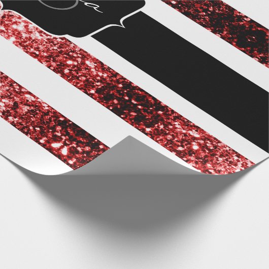 USA Flaggen Rot blaue Glitzern Glitzer Sweet 16 Geschenkpapier (Ecke)