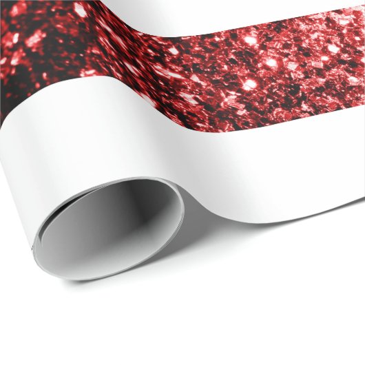 USA Flaggen Rot blaue Glitzern Glitzer Sweet 16 Geschenkpapier (Rolleneckpunkt)