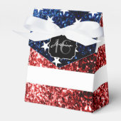 USA Flaggen Rot blaue Glitzern Glitzer Sweet 16 Geschenkschachtel (Vorderseite)