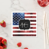 USA Flaggen Rot blaue Glitzern Glitzer Sweet 16 Serviette (Beispiel)