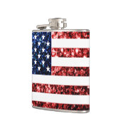 USA Flaggen Rot und Blau Glitzern Glitzer Flachmann (Links)