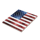 USA Flaggen Rot und Blau Glitzern Glitzer Fliese (Seite)