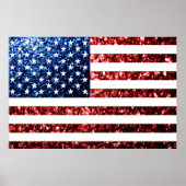 USA Flaggen Rot und Blau Glitzern Glitzer Poster (Vorne)