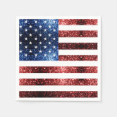 USA Flaggen Rot und Blau Glitzern Glitzer Serviette (Vorderseite)