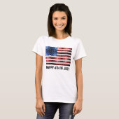 USA Flaggen Rot-Weiß-Glitzern Glitzer 4. Juli T-Shirt (Vorne ganz)