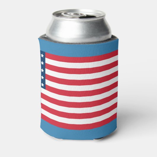 USA Flaggen Rot Weiß und Blau Dosenkühler (Kanne Rückseite)