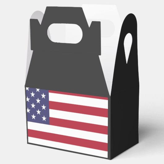 USA Flaggen rot weiß und blau Geschenkschachtel (Geöffnet)