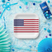 USA Flaggen rot weiß und blau Pappteller (Party)