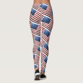 USA Flaggen - rote und blaue Glitzern Glitzer Must Leggings (Rückseite)