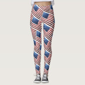 USA Flaggen - rote und blaue Glitzern Glitzer Must Leggings (Vorderseite)