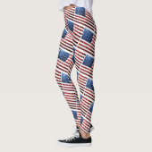 USA Flaggen - rote und blaue Glitzern Glitzer Must Leggings (Links)