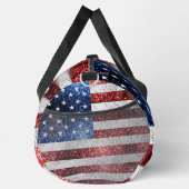 USA Flaggen Roter Glitzern Individuelle Name Duffle Bag (Rechts)