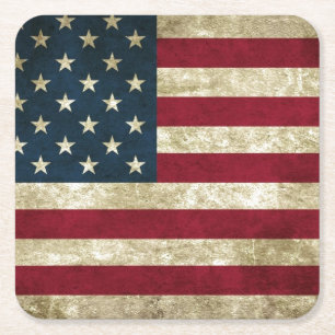 USA-Flaggen-Schmutz Rechteckiger Pappuntersetzer