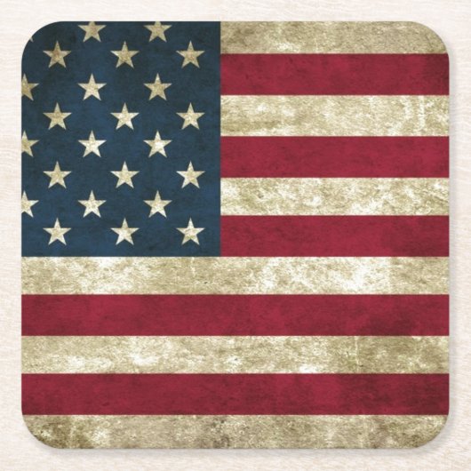 USA-Flaggen-Schmutz Rechteckiger Pappuntersetzer (Vorderseite)