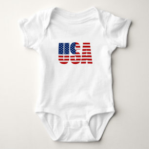 USA-Flaggen-T-Shirt Baby Strampler