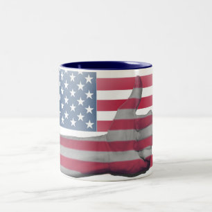 USA-Flaggen-Tasse Zweifarbige Tasse