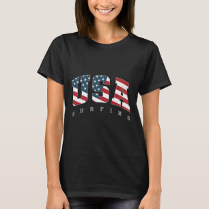 Usa-Flaggen-Team-Surf-Support-Athlet-Surfen-Frauen T-Shirt