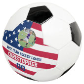 USA Flaggen Thema Player Foto & Player Name & Numm Fußball (Dreiviertel)