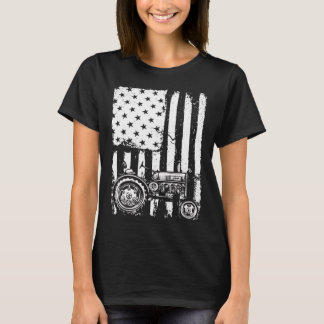 USA-Flaggen-Traktor-Bauernhof-Geschenk Amerikanisc T-Shirt