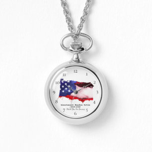 *~* USA-Flaggen-Veteranen-militärisches rotes Armbanduhr
