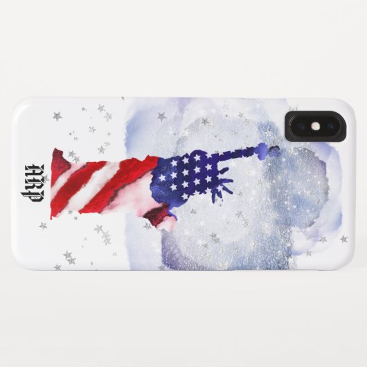 *~* USA-Flaggen-Wolken-Freiheitsstatue Case-Mate iPhone Hülle (Rückseite (Horizontal))