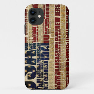 USA-Flaggen-Wortwolke Alle 50 Staaten Kunst Case-Mate iPhone Hülle