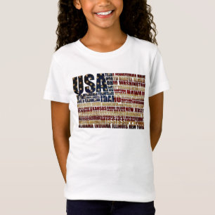 USA-Flaggen-Wortwolke Alle 50 Staaten Kunst T-Shirt