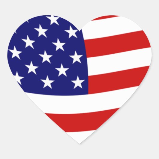 USA-Flaggenaufkleber Herz-Aufkleber (Vorderseite)