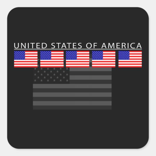 USA-Flaggenaufkleber Quadratischer Aufkleber (Vorderseite)