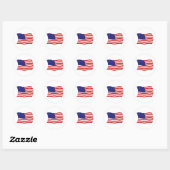 USA-Flaggenaufkleber Runder Aufkleber (Blatt)