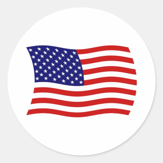USA-Flaggenaufkleber Runder Aufkleber (Vorderseite)