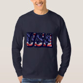 USA Flaggenbriefe, Flag Men's Basic Long Sleeve T- T-Shirt (Vorderseite)