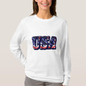 USA Flaggenbriefe, Flag Women's Long Sleeve T - Sh T-Shirt (Vorderseite)