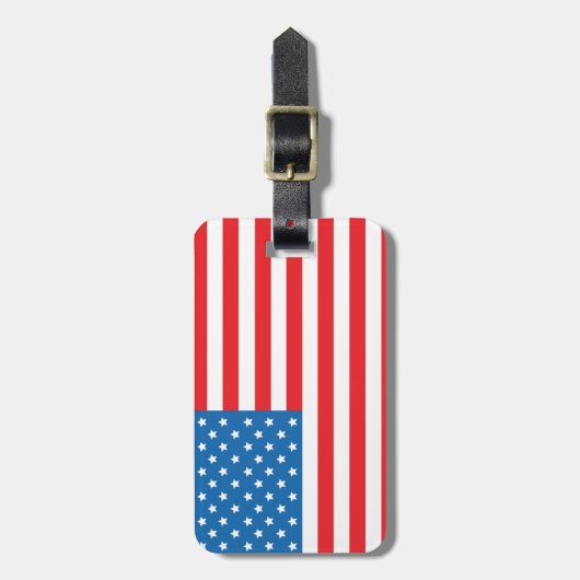 USA Flaggengepäckmarke Gepäckanhänger (Vorderseite vertikal)