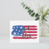 USA Flaggengott segne Amerika Patriotisch Postkarte (Stehend Vorderseite)